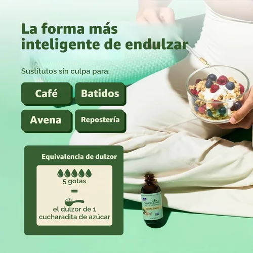 Vista 5 de Edulcorante líquido Sweet Drops de stevia, crema de vainilla, de la marca SweetLeaf
