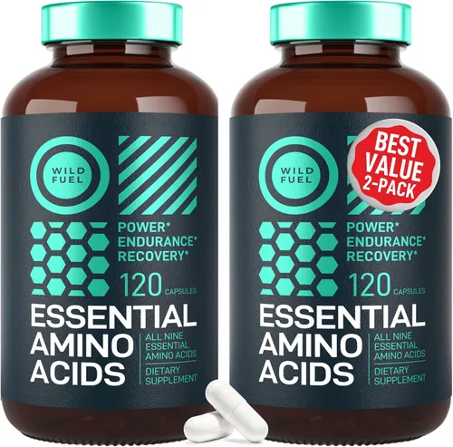 Vista 9 de Suplemento de aminoácidos esenciales – Los 9 EAA con aminoácidos BCAA (leucina, lisina, valina, treonina) – 3,000 mg por porción – Crecimiento