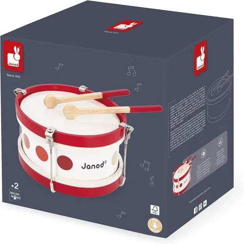 Vista 8 de Janod Conjunto de música infantil de tambor de madera de confeti - A partir de 2 años - J07608