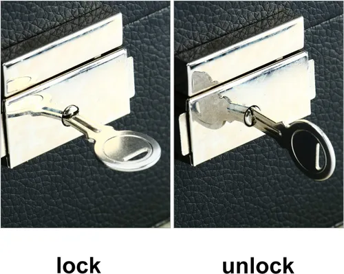 Vista 4 de DasMarine Estuche de 24 ranuras para reloj, funda de piel sintética para hombres y mujeres, organizador de reloj, parte superior acrílica, caja