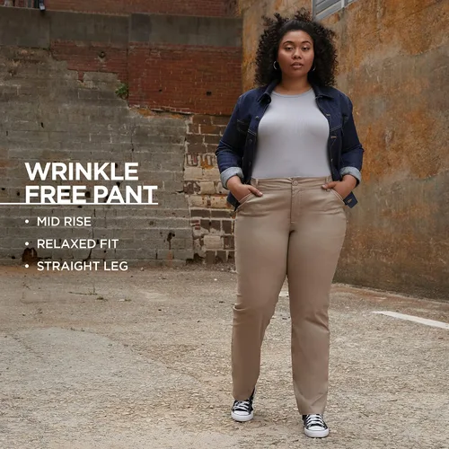 Vista 7 de Lee Womens Plus Size Wrinkle Free Relaxed Fit Straight Leg Pant