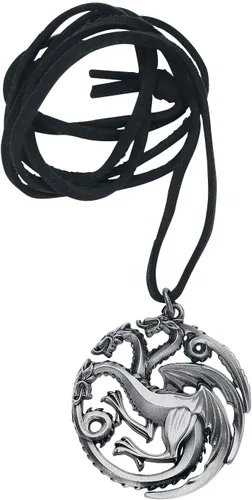 Vista 3 de Collar y colgante moldeado a presión de dragón Targaryen de Game Of Thrones
