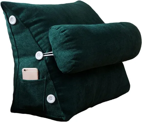 Vista 7 de Cojín de cuña para sofá cama con soporte para el cuello, almohada de apoyo para la espalda, almohadas de lectura para sentarse en la cama