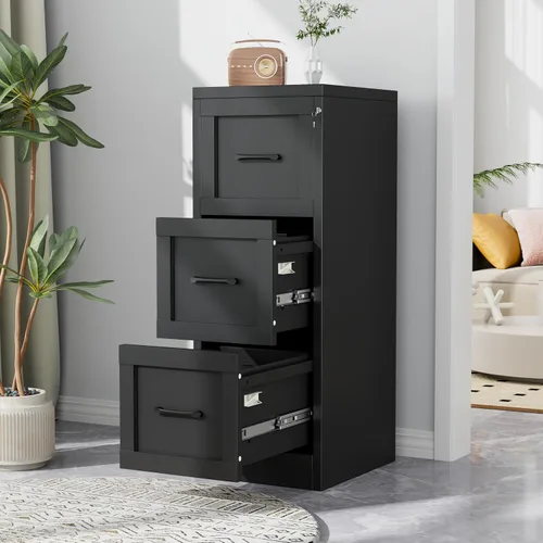 Vista 21 de 2 Drawer File Cabinet with Lock, Small Filing Cabinet for Home Office Negro