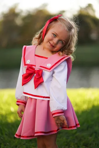 Vista 8 de ReliBeauty Vestido de marinero uniforme de colegio japonés, rosa