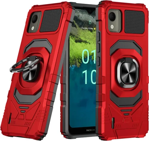 Vista 8 de Funda para Nokia C110 con protector de pantalla de vidrio templado (cobertura máxima), protección de cuerpo completo [grado militar], funda BK