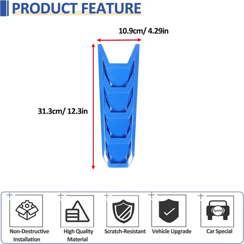 Vista 3 de Daeiclru Cubierta de cubierta de motor compatible con Chevrolet Corvette C8 2020-2023, cubierta de panel de bahía de motor de plástico ABS (azul)