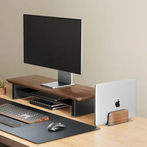 Vista 3 de UPERGO Soporte vertical para computadora portátil, soporte para computadora portátil para acoplar MacBook, MacBook Pro y otras computadoras