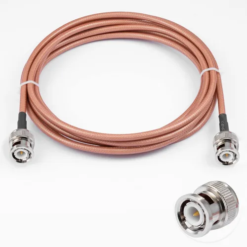 Vista 5 de Cable BNC macho a BNC macho 50ohm BNC macho a macho RG400 RF Coaxial Pigtail Cable de puente de 3 pies/3.3 ft para antenas de RF Jamón Radio de mano