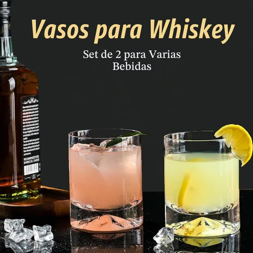 Vista 4 de Juego de 2 Vasos de Whisky de Cristal Soplado a Mano, 12 oz Vasos de Cóctel Old Fashioned, Vaso Lowball Rocks, Base Hexagonal Única para Bourbon