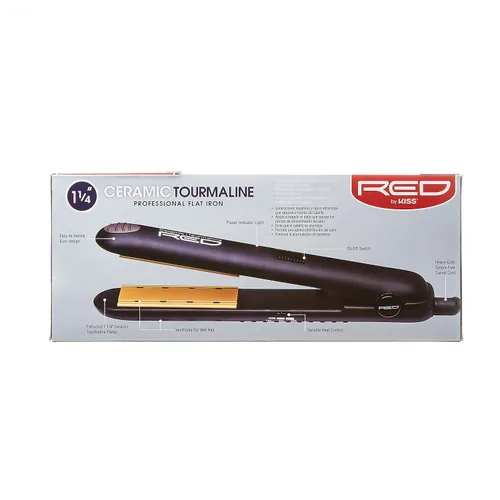 Vista 3 de RED by KISS Plancha profesional de turmalina de cerámica profesional para el cabello (1.25")