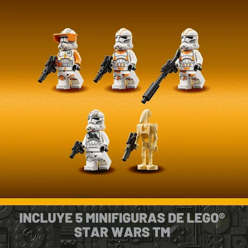 Vista 6 de LEGO Star Wars at-TE Walker 75337 Juguete posable, juego de La venganza de los Sith, regalo para niños con 3 soldados clon 212, araña enana