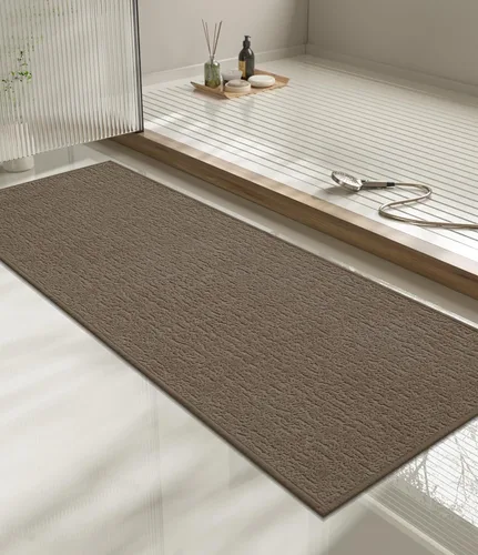 Vista 94 de Chakme Juego de 2 alfombras de baño ultrafinas, absorbentes, antideslizantes, lavables a máquina, color negro, 17 x 24 pulgadas / 17 x 30 pulgadas