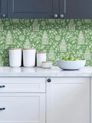 Vista 4 de NuWallpaper NUS4036 Danson Papel tapiz autoadhesivo, Verde