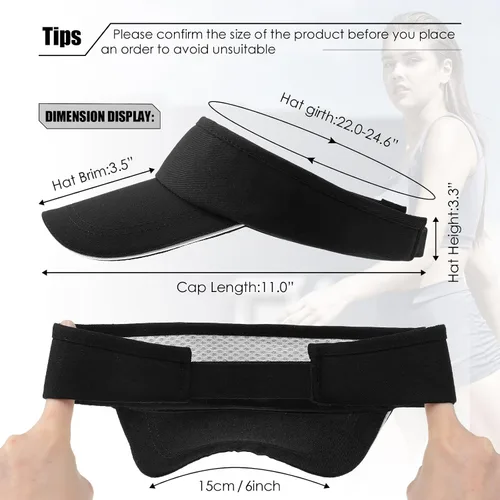 Vista 2 de Bonuci 24 unidades de visera solar unisex viseras sol sombreros protección UV sombrero sol sombrero para mujeres hombres tenis béisbol golf gorras a