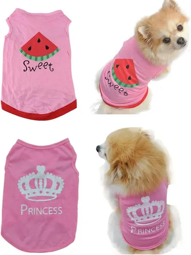 Vista 2 de Camisetas para mascotas lindas camisetas de verano sin mangas para perros y gatos
