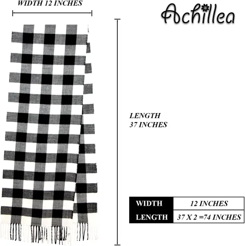 Vista 2 de Bufanda de invierno Achillea suave y cálida, de tartán, a cuadros, de cachemira, unisex
