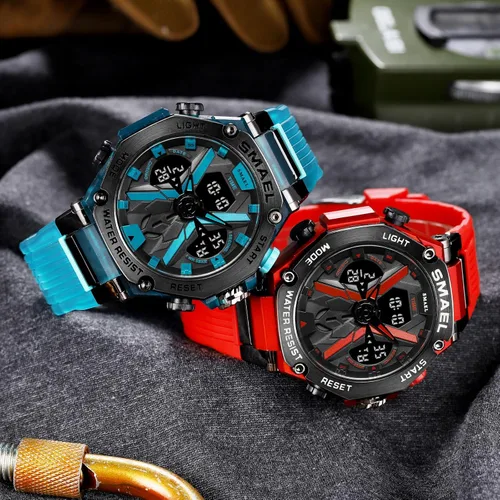 Vista 6 de FANMIS Outdoor Shockproof Sports Watch for Men Military Waterproof Stopwatch Multi Function LED Electronic Large Dial Dual Time Tactical Army Watch