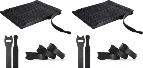 Vista 12 de OneLeaf Bridas de cables reutilizables, correas de gestión de cables negros