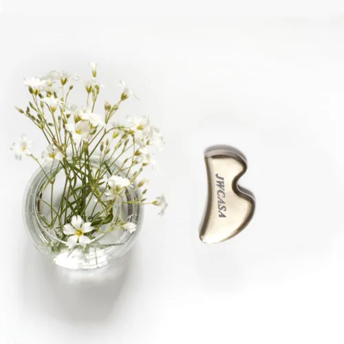 Vista 10 de Gua Sha Herramientas faciales de acero inoxidable Mini Guasha herramienta para drenaje linfático facial