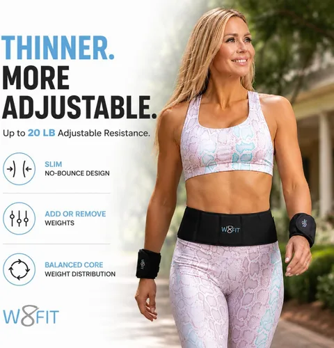 Vista 2 de W8FIT Cinturón Ajustable con Peso para Caminar y Hacer Ejercicio