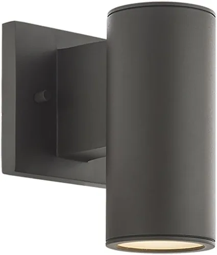 Vista 8 de WAC Lighting, Cilindro LED doble arriba y abajo de la luz de pared interior o exterior 3000K en blanco