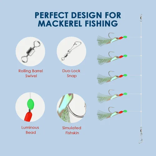Vista 3 de 10 plataformas de pesca de mar preatadas con cuentas luminosas biónicos para insectos voladores, 10