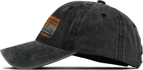 Vista 3 de I Fix Stuff and Know Things Sombrero para hombre, I Fix Things and I Know Stuff Hat, I Fix Things Hat 01 (negro)