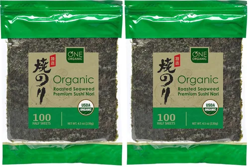 Vista 7 de ONE ORGANIC Sushi Nori Premium - Algas orgánicas tostadas (10 hojas completas)