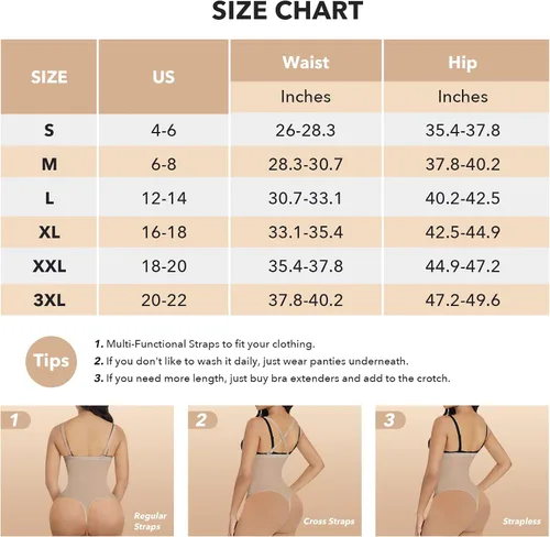 Vista 6 de FeelinGirl Tanga moldeadora para mujer, firme, triple control de abdomen, moldeador de cuerpo, cintura alta, faja invisible, bragas
