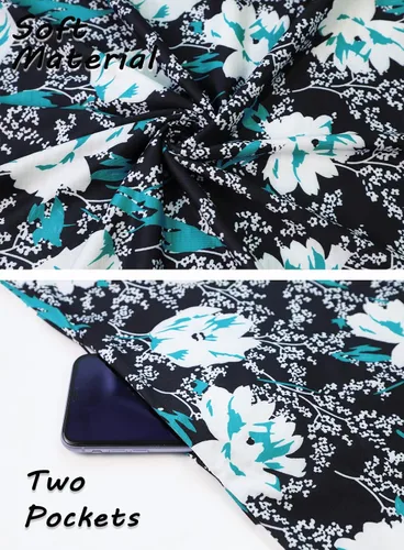Vista 57 de SimpleFun - Vestidos de verano para mujer, camiseta floral, vestido de playa de estilo bohemio, informal, con bolsillos y sin mangas