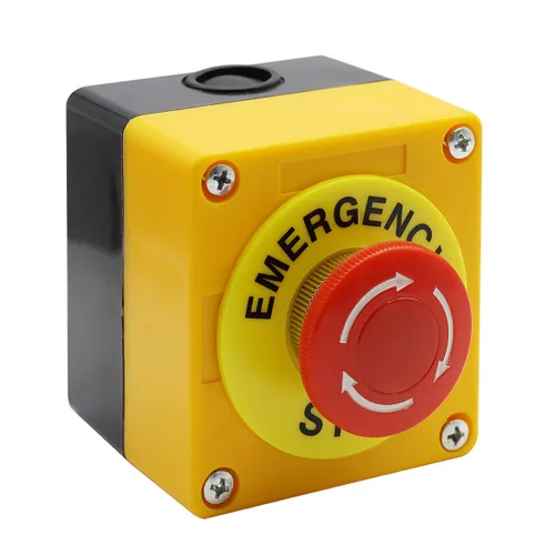 Vista 3 de Estación de botón, 660 V 10 A, 2 posiciones, 1NO 1NC, interruptor de botón de parada de emergencia momentánea, 1.575 in, tapa de hongo rojo, 2
