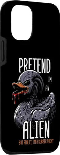 Vista 3 de iPhone 15 Alien Rubber Duck Extraterrestrial Duckie UFO Duckie Duckling Case