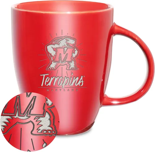 Vista 122 de Rico Industries - Taza de lustre cerámico con grabado láser de la NCAA de 18oz - Café-Té