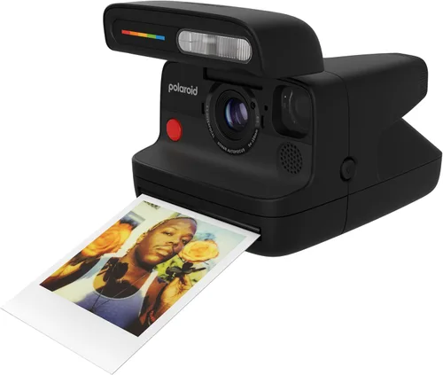 Vista 2 de Polaroid Flip - Cámara instantánea + paquete de película a color (16 fotos incluidas) - Negro (6565) - Sistema de 4 lentes hiperfocal, enfoque
