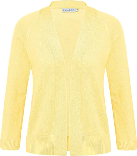 Vista 4 de Women's 34 Sleeve Open Front Cropped Cardigan Solid Shrugs Lightweight Knit Sweater
