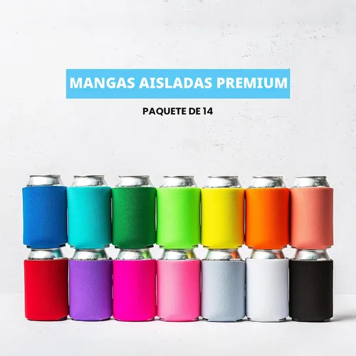 Vista 6 de Fundas enfriadoras de latas de cerveza en blanco (paquete de 14) mangas enfriadoras de latas de cerveza con aislamiento suave – Fundas lisas