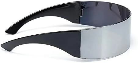 Vista 3 de PLOPLO Paquete de 2 lentes de sol con espejo Futuristic Cyclops Negro