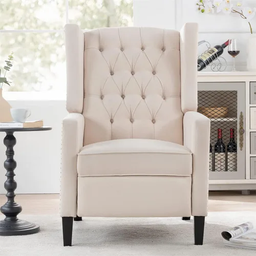 Vista 4 de TRIPLE TREE Silla decorativa, silla reclinable de terciopelo copetudo, sofá individual, cómodo sofá reclinable, silla de sala de estar, sillón
