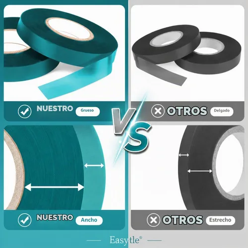 Vista 4 de Easytle Paquete de 2 rollos de cinta elástica de 150 pies, cinta de amarre de jardín de 1/2 pulgada, cinta gruesa y resistente para plantas, estacas