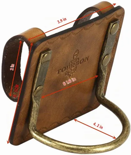 Vista 3 de TOURBON Funda de herramienta de cinturón de cuero Soporte de transporte de martillo de lazo de acero