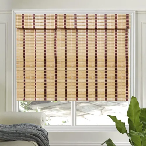 Vista 11 de LETAU cortinas de madera para ventanas con cenefa, filtran la luz