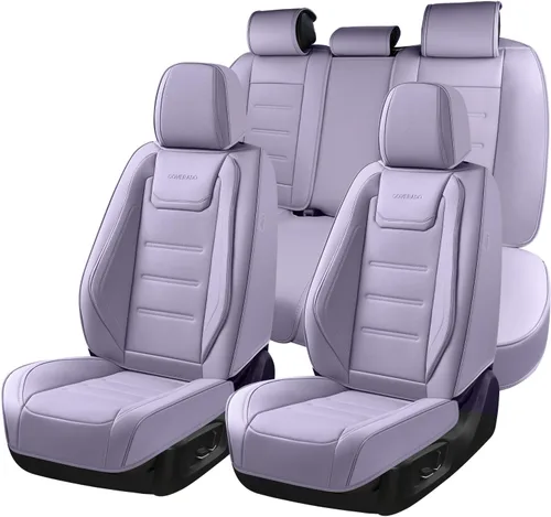Vista 45 de Coverado Juego completo de fundas de asiento de automóvil, protector impermeable para asiento de automóvil, cojín de asiento de cuero, fundas