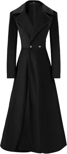 Vista 2 de Ropa gótica para mujer, chaquetas ligeras de invierno, vintage, delgada, retro, larga, de terciopelo, chaquetas casuales