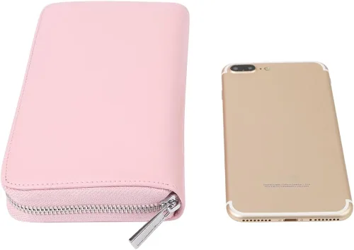 Vista 4 de Cynure Cartera grande de cuero con cierre RFID para mujer 36 ranuras