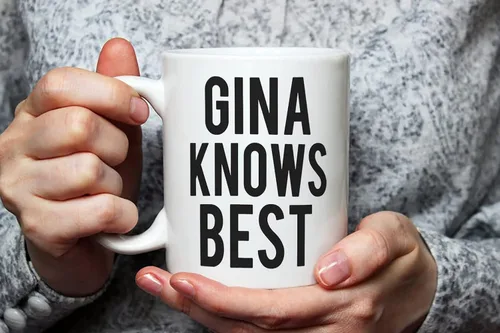 Vista 3 de Fonhark - Gina Knows Best Brooklyn 99 - Taza de café divertida para mujer, 11 onzas, color blanco
