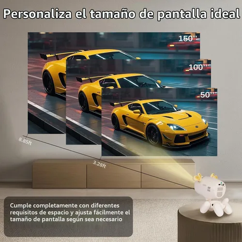 Vista 6 de Mini proyector con WiFi y Bluetooth - Proyector portátil al aire libre para cine en casa, compatible con HDMI/USB, ideal para películas