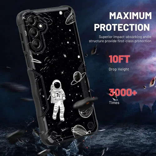 Vista 3 de Funda para Galaxy A14 5G, [Doble Capa][Protección contra Caídas de Grado Militar de 10 Pies] [Antideslizante] Funda Resistente a Prueba de Golpes