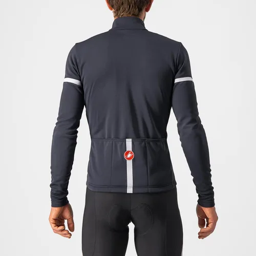 Vista 3 de Castelli Camiseta Fondo 2 FZ para hombre, manga larga con aislamiento polar, con cremallera y cuello alto para ciclismo de carretera y grava I