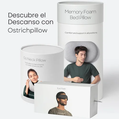 Vista 3 de Ostrichpillow Original - Almohada de viaje y almohada para siesta energizante, relleno de microperlas de alta gama, diseño patentado único, uso